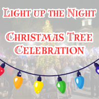 String Christmas lights. Light up the night Christmas tree celebration.