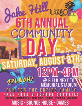 6th Annual Community Day, August 8, 2026 from 12PM to 4PM at Memorial Stadium