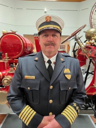 Fire Chief Josh Wehinger in uniform.