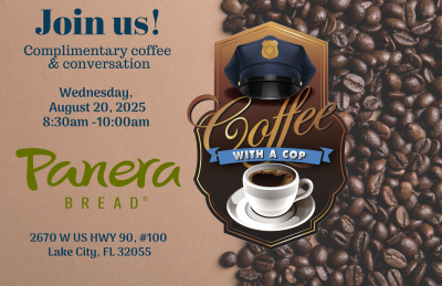 Coffee with a Cop Panera Bread Wednesday, August 20th 