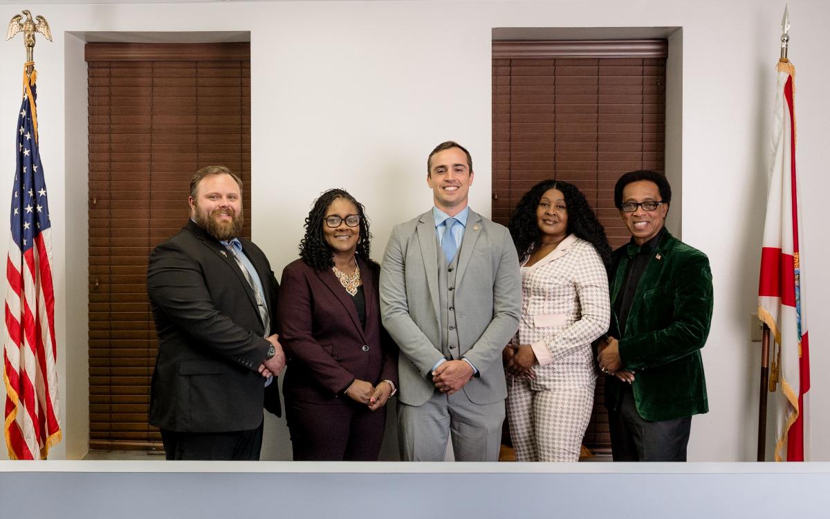 Left to right: James Carter, Chevella Young, Noah Walker, Tammy Harris, Ricky Jernigan