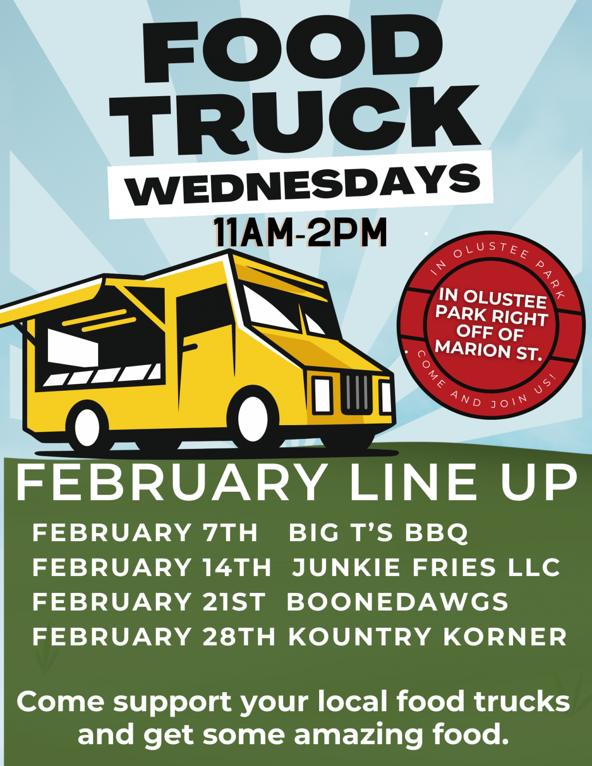 Food Truck Wednesdays February Line Up image