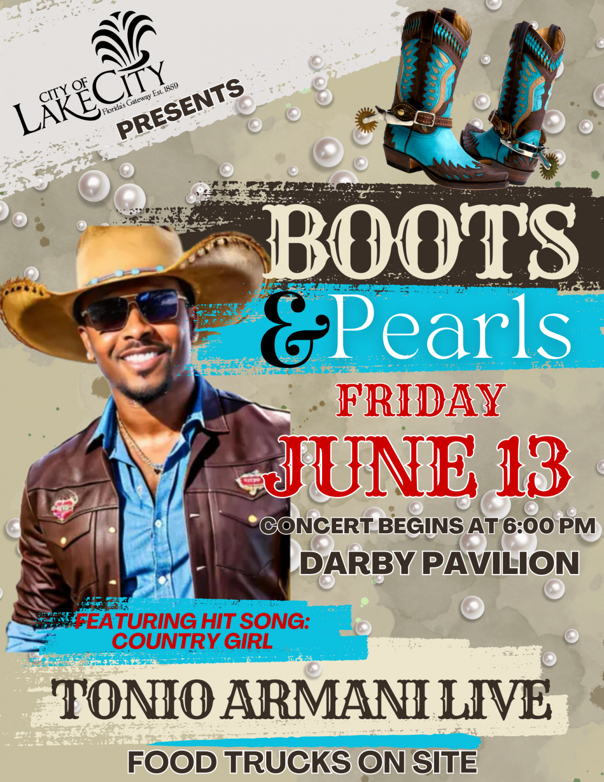 Boots and Pearls Concert Picture of Tonio Armani.