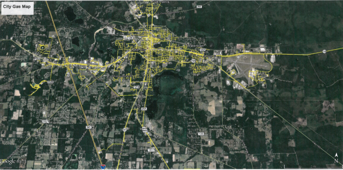 Existing Natural Gas Lines in Lake City City of Lake City, FL
